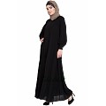 Front open Cardigan abaya- Black color